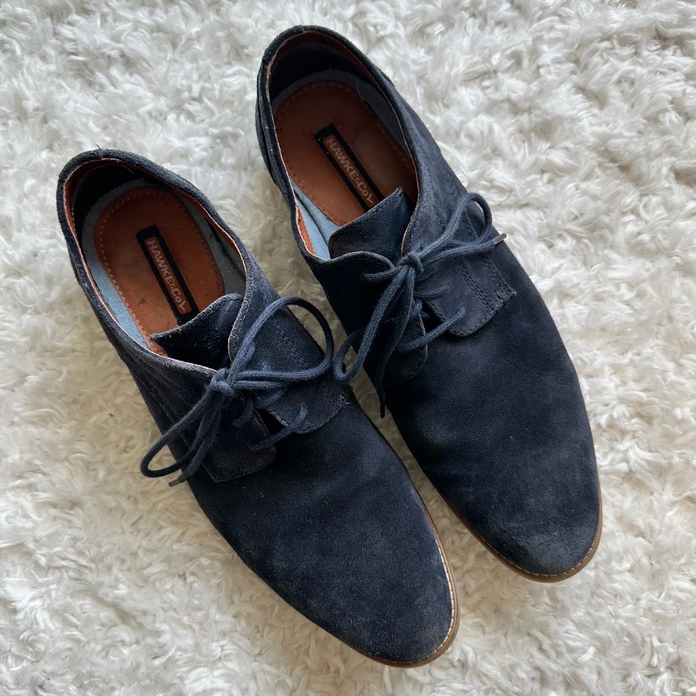Hawke & Co Mens 'Jeffrey' Navy Blue Leather Oxford Casual Shoes Size 11